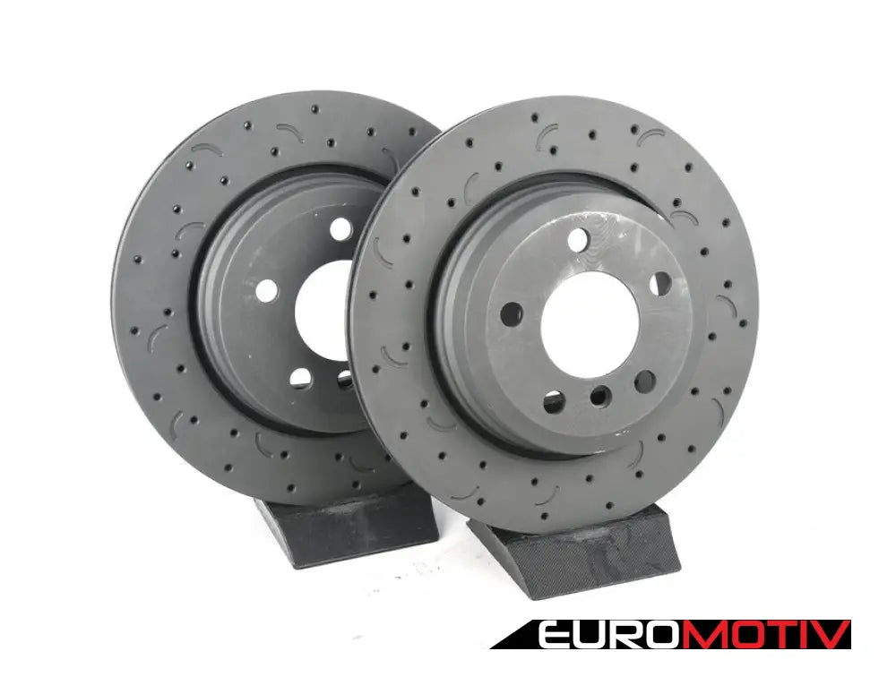 Rear Talon Cross Drilled & Slotted Brake Rotors - Pair (320X22)