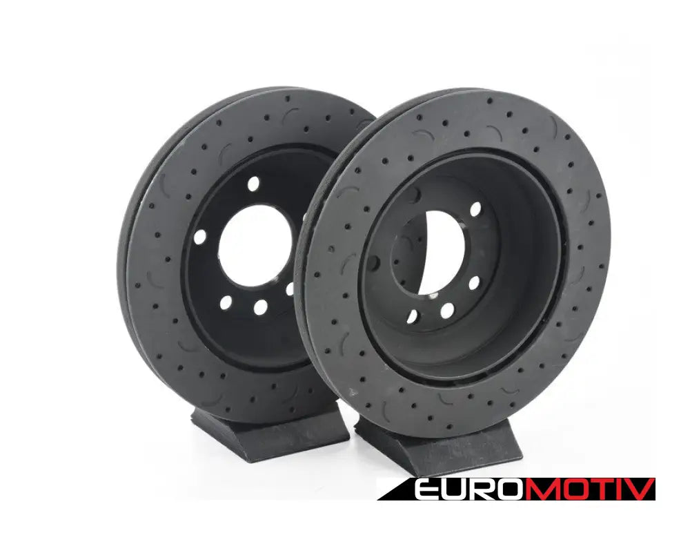 Rear Talon Cross Drilled & Slotted Brake Rotors - Pair (330X28)