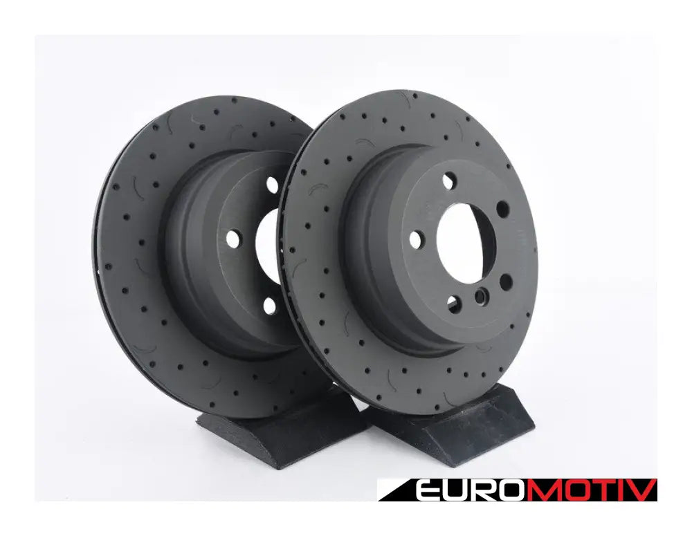 Rear Talon Cross Drilled & Slotted Brake Rotors - Pair (345X24)