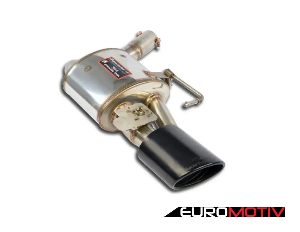 Rear Valved Muffler Assembly With Black/Chrome Tips - Left