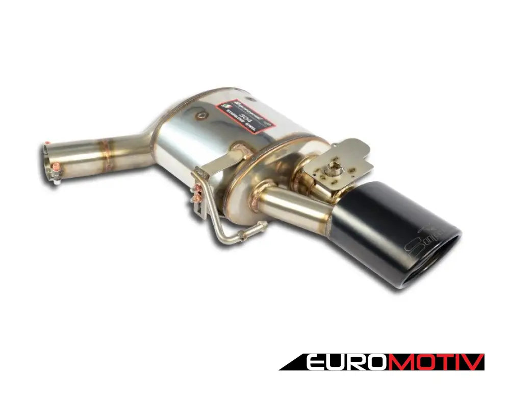 Rear Valved Muffler Assembly With Black/Chrome Tips - Right