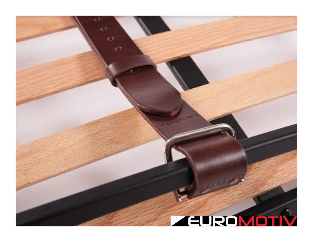 Rennline Vintage Leather Luggage Rack Strap Set - Dark