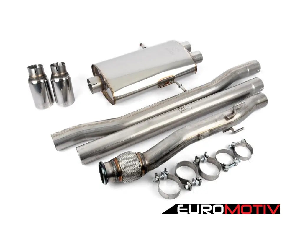 Resonated Cat-Back Exhaust System Polished 90Mm Daytona Tailpipes - Non