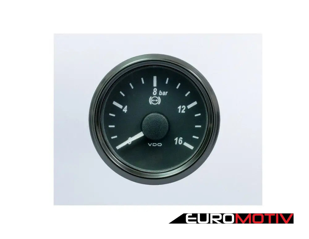 Singleviu 52Mm 16Bar Brake Pressure Gauge. 0-4.5V Sender Required. - Priced Each