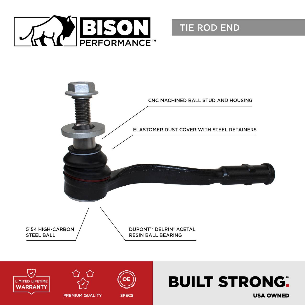 Audi Steering Tie Rod End – Front (Driver Side) (Outer) 4H0422817A