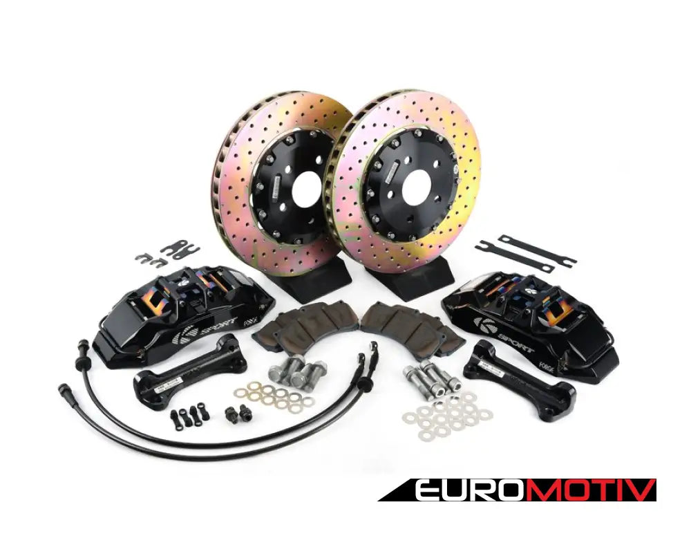 Supercomp 8 Piston Big Brake Kit - 2-Piece Slotted Rotors (330Mm) With Black Calipers