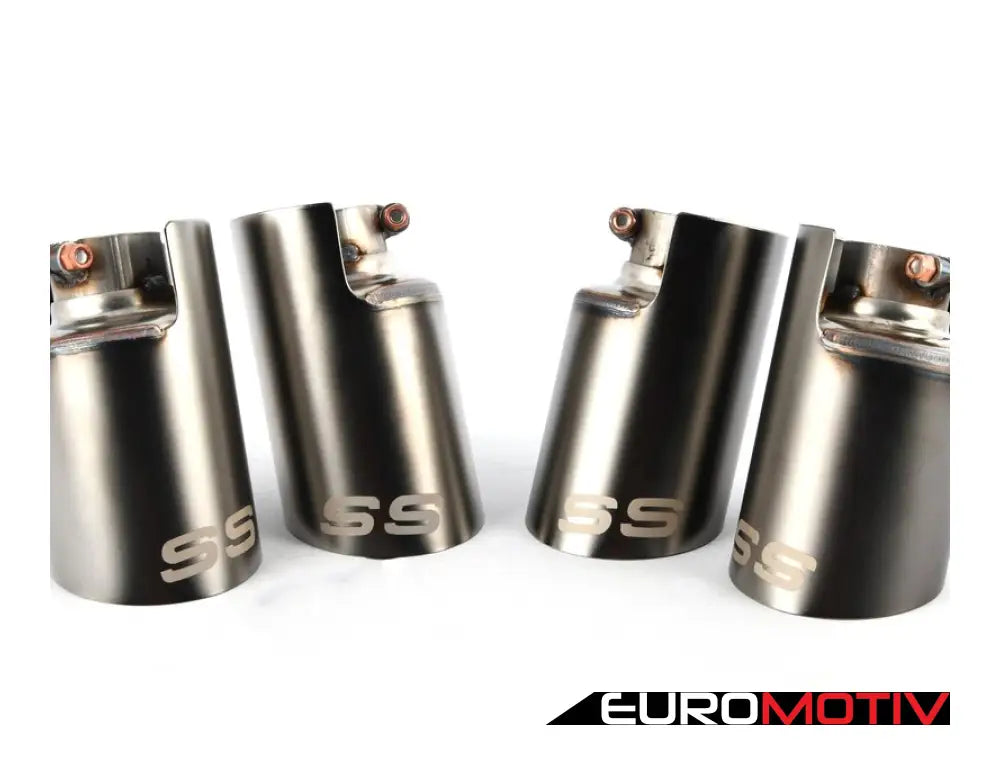 Supersprint Exhaust Tips - 100Mm Quad Tip Set Gun Metal Grey