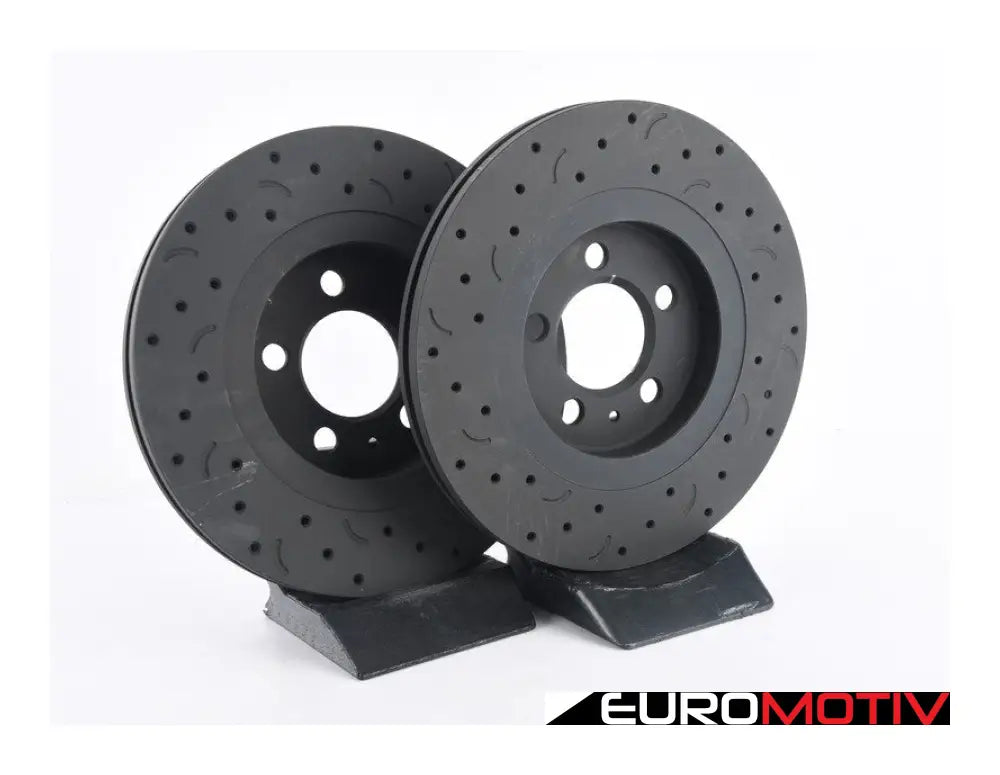 Talon Front Cross Drilled & Slotted Brake Rotors - Pair (280X22)