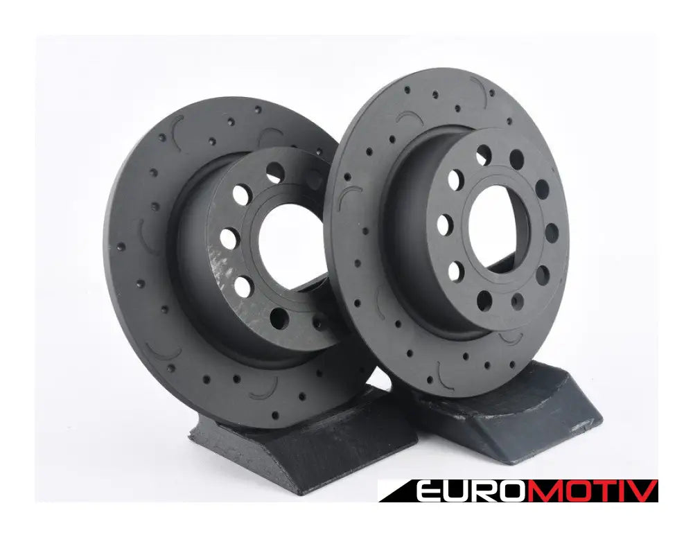 Talon Rear Cross Drilled & Slotted Brake Rotors - Pair (253X10)