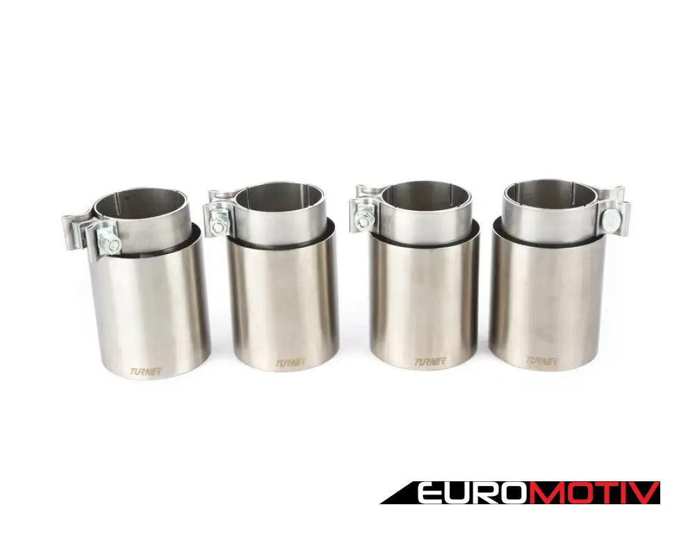 Turner 4’ Double Wall Exhaust Tip W/ Brushed Stainless Finish - Set Of Four