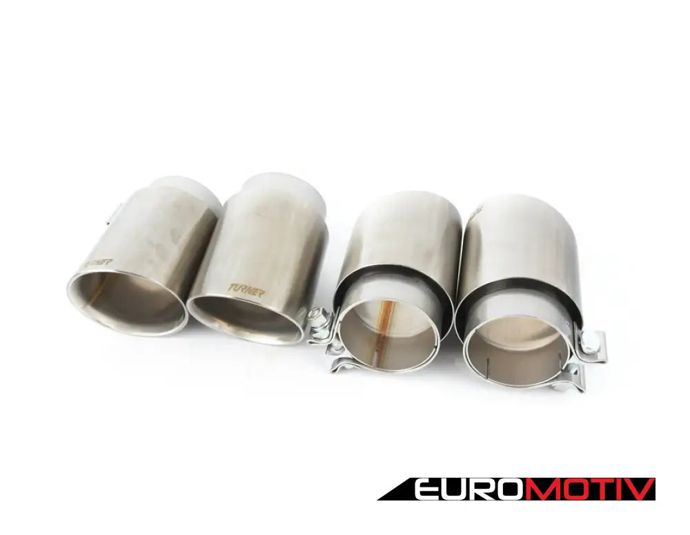 Turner 4’ Double Wall Exhaust Tip W/ Brushed Stainless Finish - Set Of Four