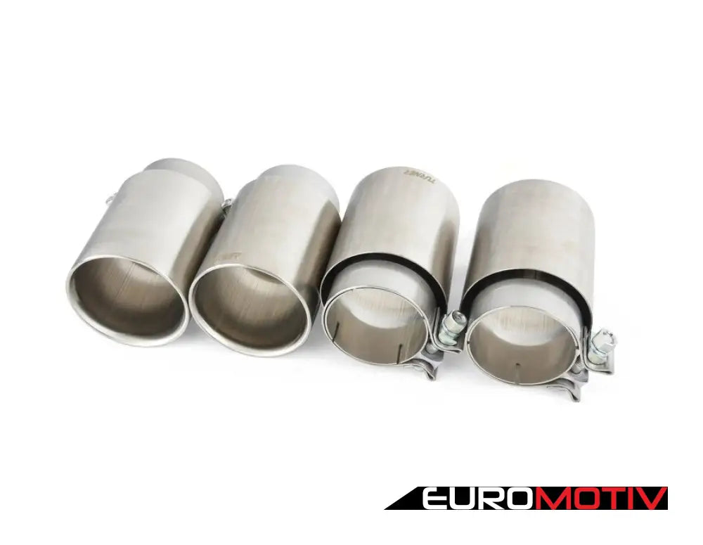 Turner 4’ Double Wall Exhaust Tip W/ Brushed Stainless Finish - Set Of Four