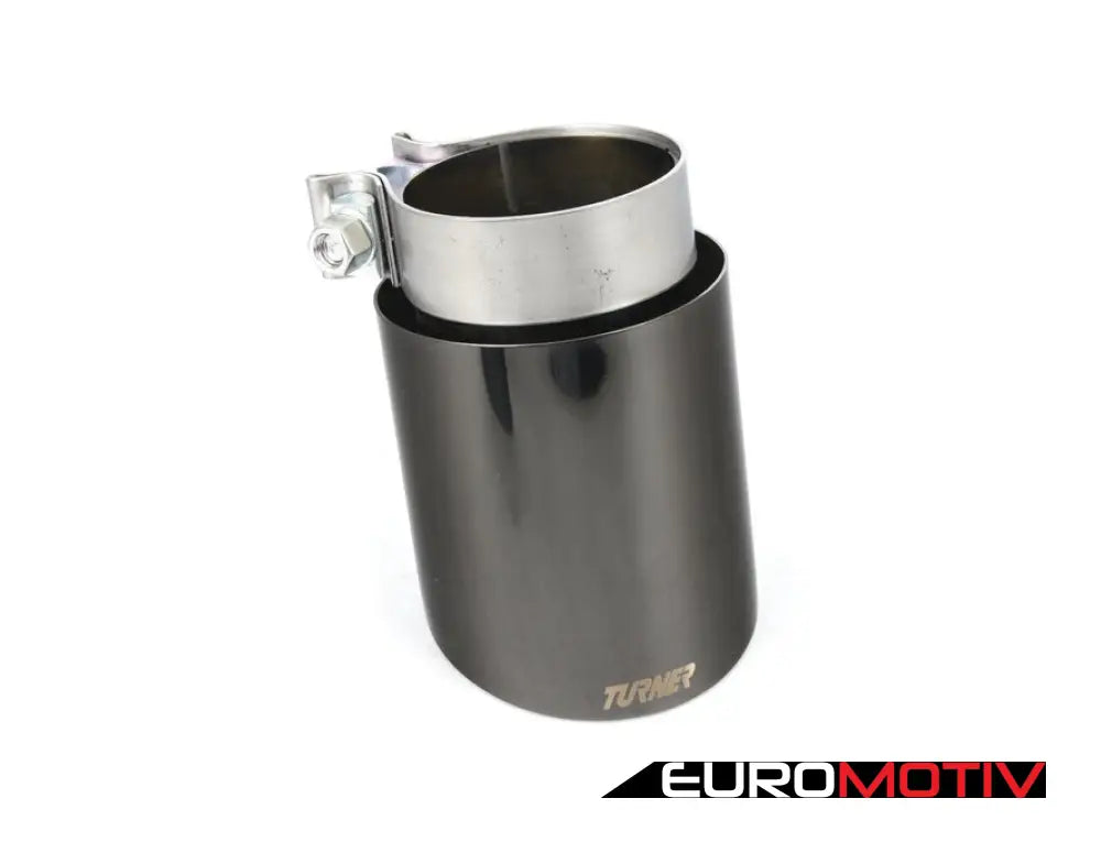 Turner 4’ Universal Double Wall Exhaust Tip W/ Polished Black Chrome Finish