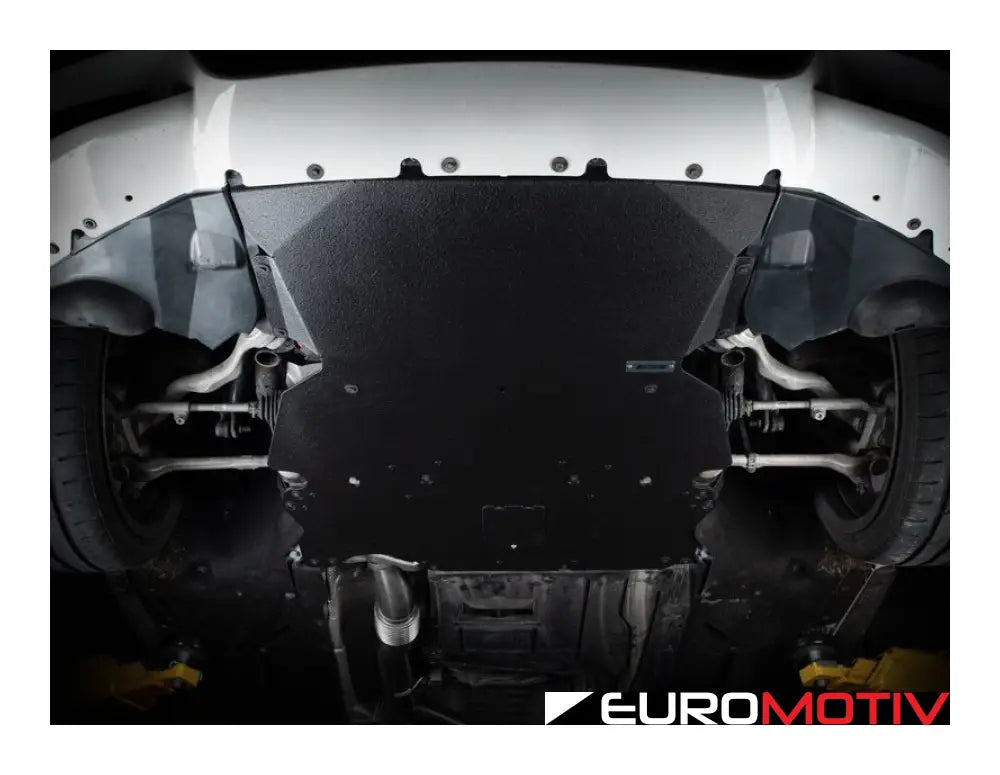 Turner Motorsport Aluminum Skid Plate Kit - Wrinkle Black Powder Coat Finish F2X/3X 2/3/4 Series