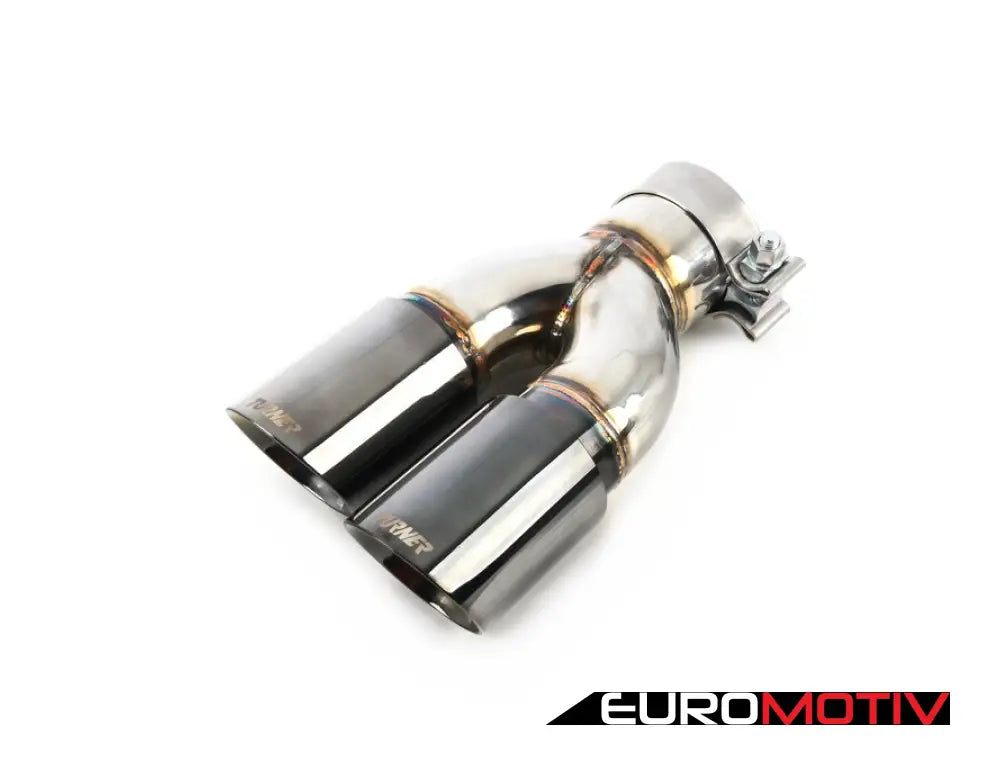 Turner Motorsport Double Wall Rolled Angle Tip - 2.75 Inlet 3.0 Od Stepped Left Black Chrome