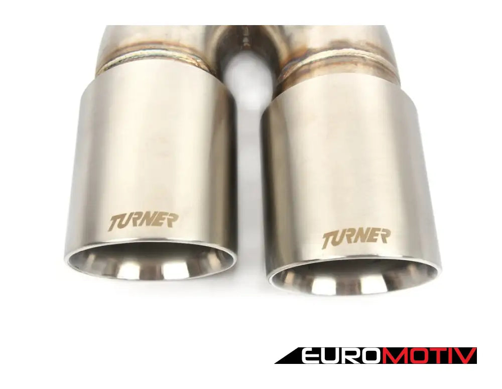 Turner Motorsport Double Wall Slash Cut Exhaust Tip - 2.5 Inlet 3.0 Od Stepped Left Brushed