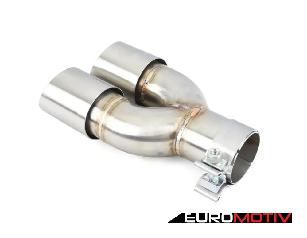 Turner Motorsport Double Wall Slash Cut Exhaust Tip - 2.5 Inlet 3.0 Od Stepped Right Brushed