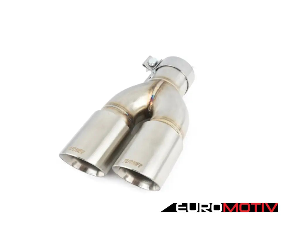 Turner Motorsport Double Wall Slash Cut Exhaust Tip - 2.5 Inlet 3.0 Od Stepped Right Brushed