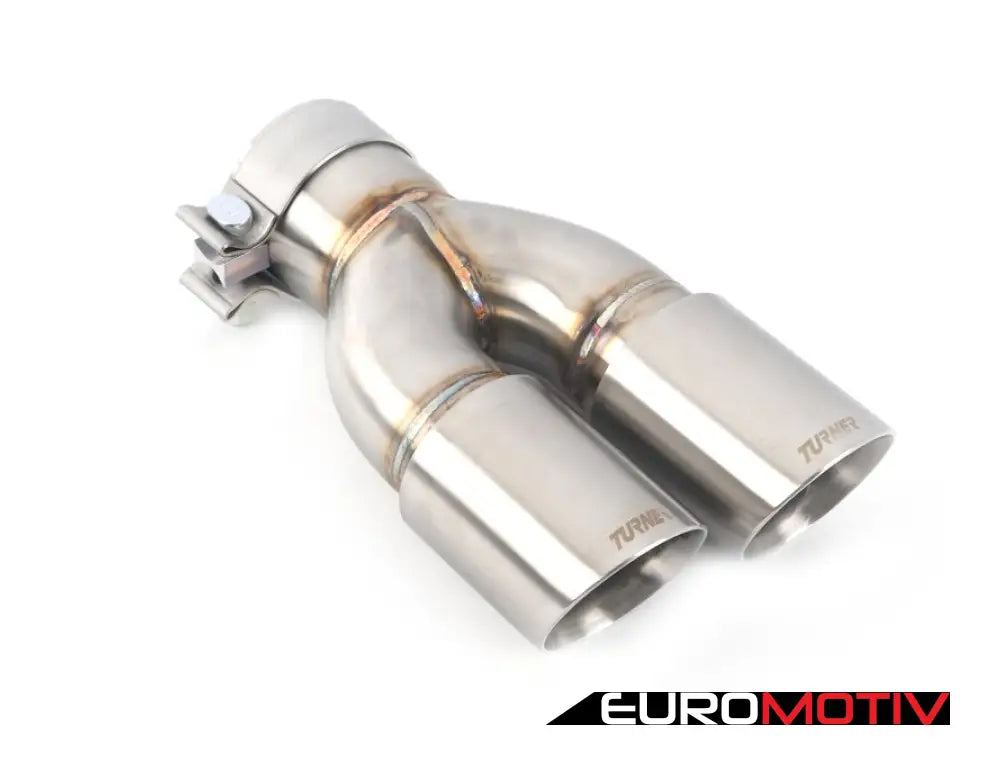 Turner Motorsport Double Wall Slash Cut Exhaust Tip - 2.75 Inlet 3.0 Od Stepped Left Brushed