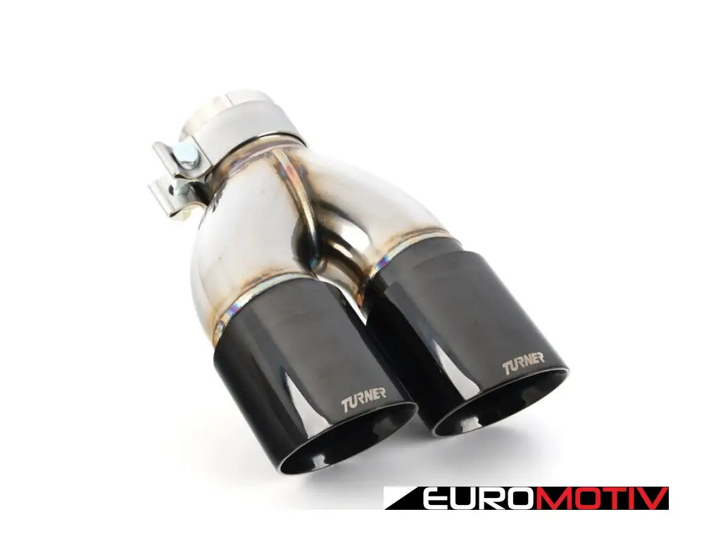 Turner Motorsport Double Wall Slash Cut Exhaust Tip - 2.75 Inlet 3.5 Od Stepped Left Titanium Black