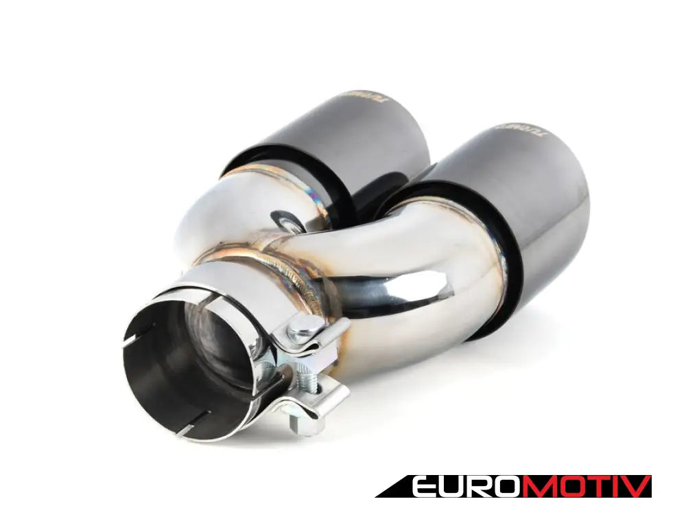 Turner Motorsport Double Wall Slash Cut Exhaust Tip - 2.75 Inlet 3.5 Od Stepped Left Titanium Black