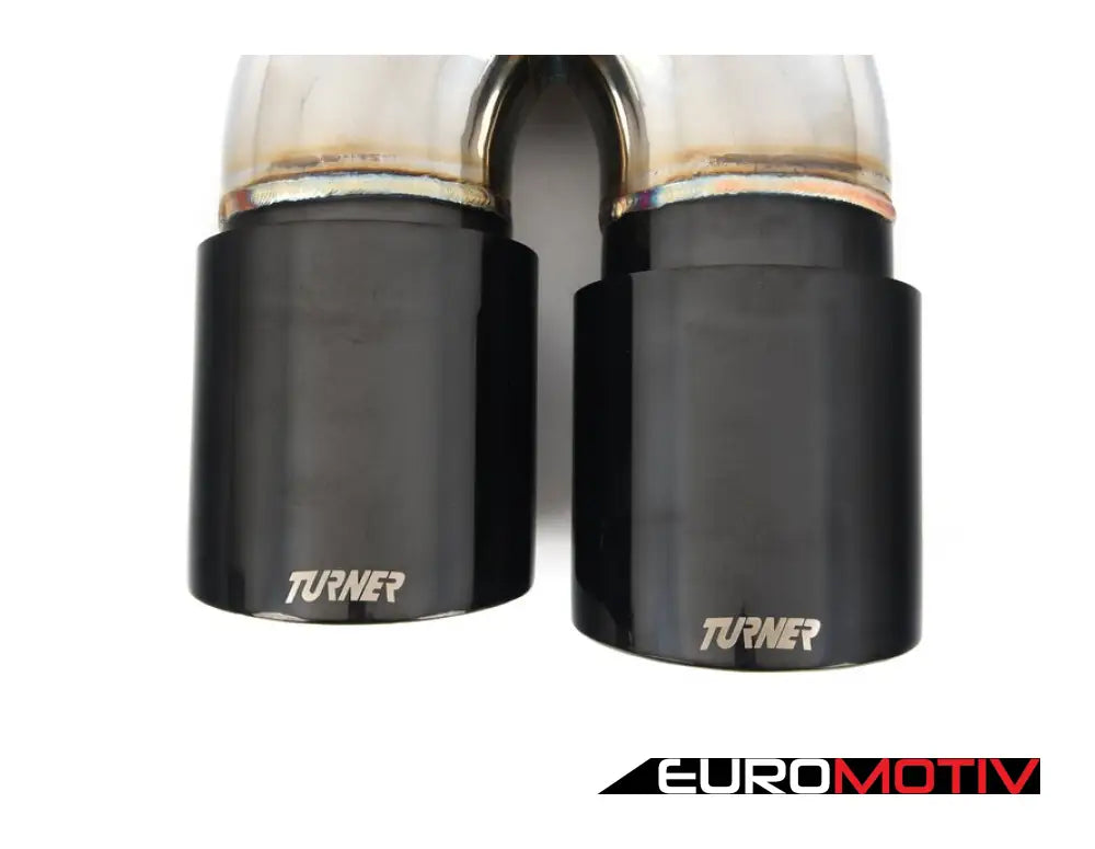 Turner Motorsport Double Wall Slash Cut Exhaust Tip - 2.75 Inlet 3.5 Od Stepped Left Titanium Black