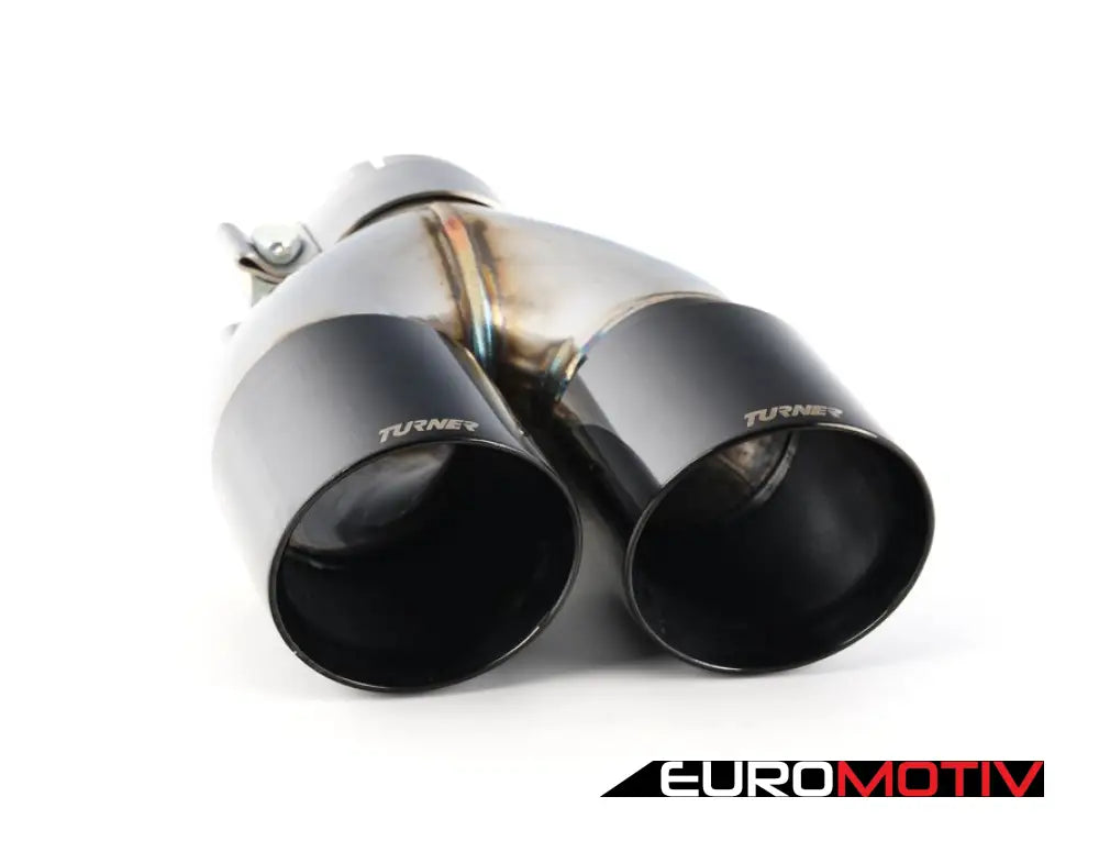 Turner Motorsport Double Wall Slash Cut Exhaust Tip - 2.75 Inlet 3.5 Od Stepped Left Titanium Black