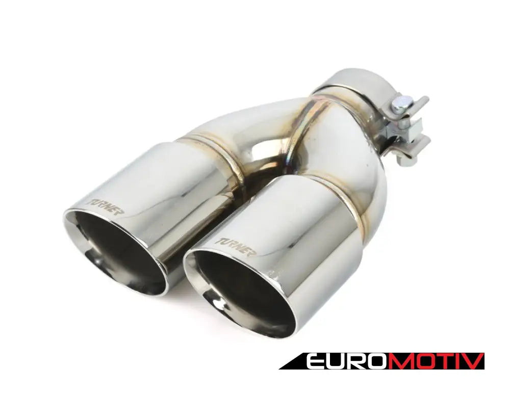 Turner Motorsport Double Wall Slash Cut Exhaust Tip - 2.75 Inlet 3.5 Od Stepped Right Mirror