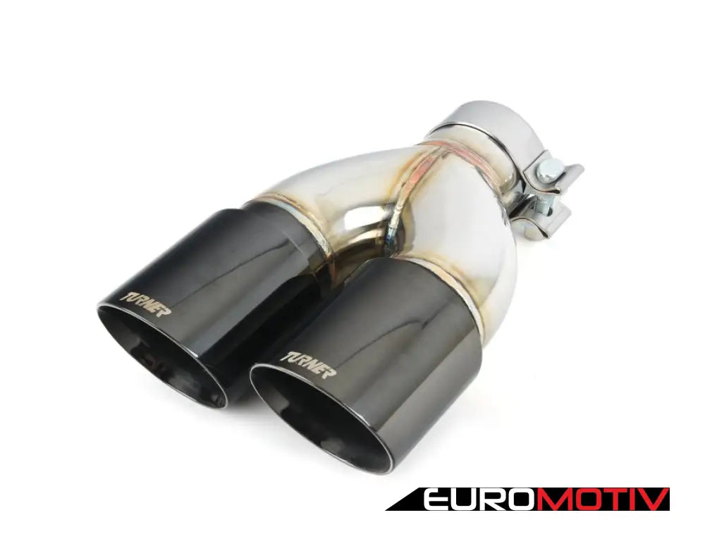 Turner Motorsport Double Wall Slash Cut Exhaust Tip - 2.75 Inlet 3.5 Od Stepped Right Titanium