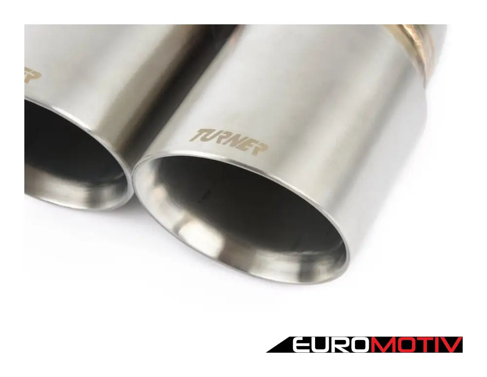 Turner Motorsport Double Wall Slash Cut Exhaust Tip - 3.0 Inlet 3.5 Od Stepped Left Brushed