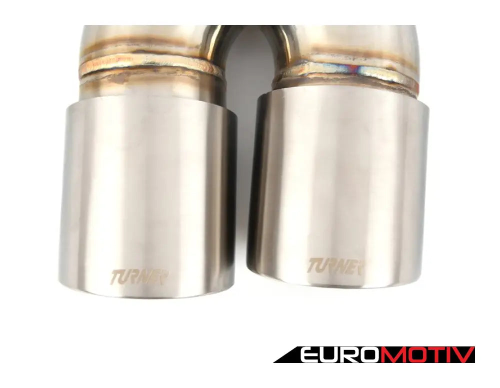 Turner Motorsport Double Wall Slash Cut Exhaust Tip - 3.0 Inlet 3.5 Od Stepped Right Brushed