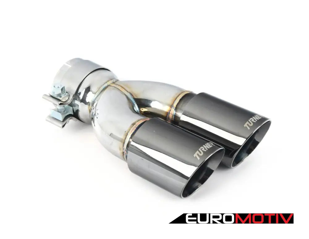 Turner Motorsport Rolled Angle Exhaust Tip - 3.0 Inlet Od Stepped Left Black Chrome