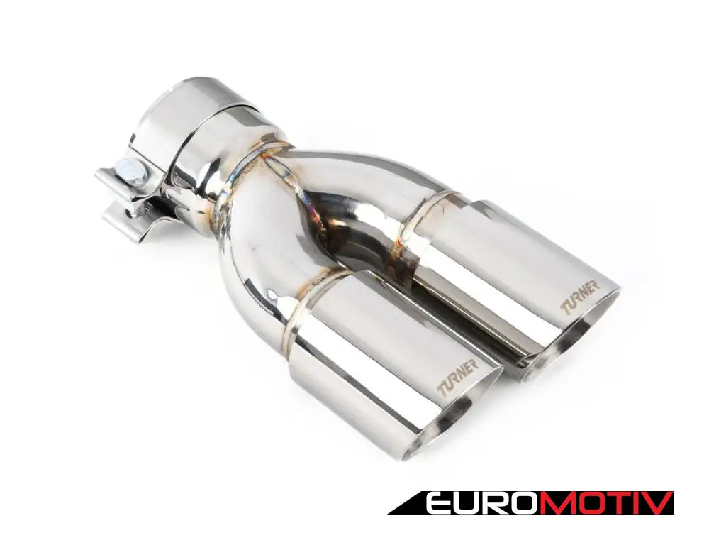 Turner Motorsport Rolled Angle Exhaust Tip - 3.0 Inlet Od Stepped Left Chrome