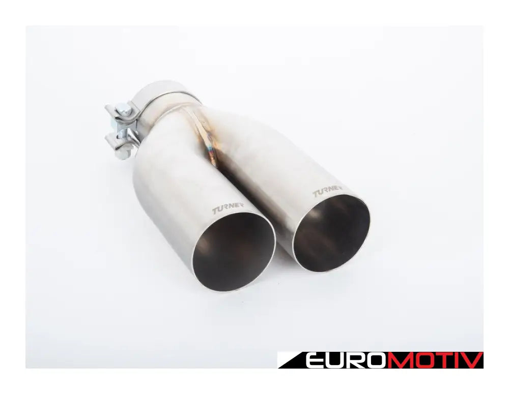 Turner Motorsport Single Wall Straight Cut Exhaust Tip - 2.5 Inlet 3.0 Od Stepped Left Brushed