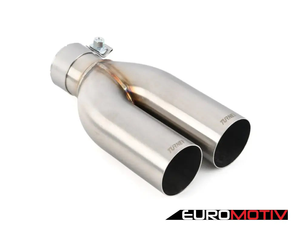 Turner Motorsport Single Wall Straight Cut Exhaust Tip - 2.5 Inlet 3.0 Od Stepped Left Brushed