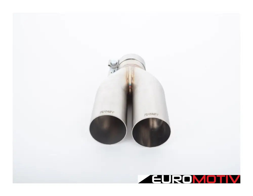 Turner Motorsport Single Wall Straight Cut Exhaust Tip - 2.5 Inlet 3.0 Od Stepped Left Brushed