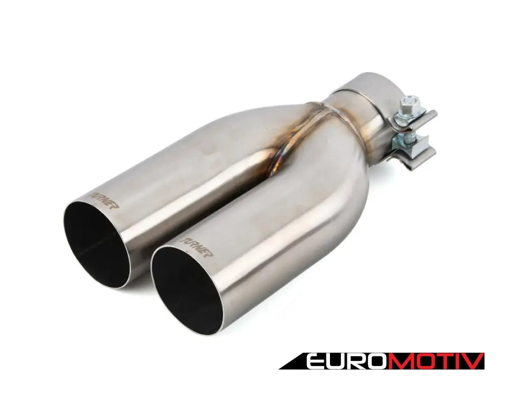 Turner Motorsport Single Wall Straight Cut Exhaust Tip - 2.5 Inlet 3.0 Od Stepped Right Brushed