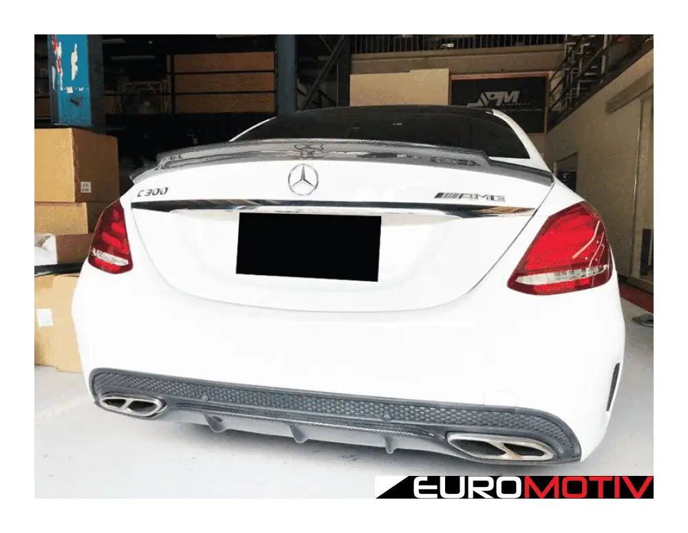 W205 Sedan R1 Carbon Fiber Trunk Spoiler