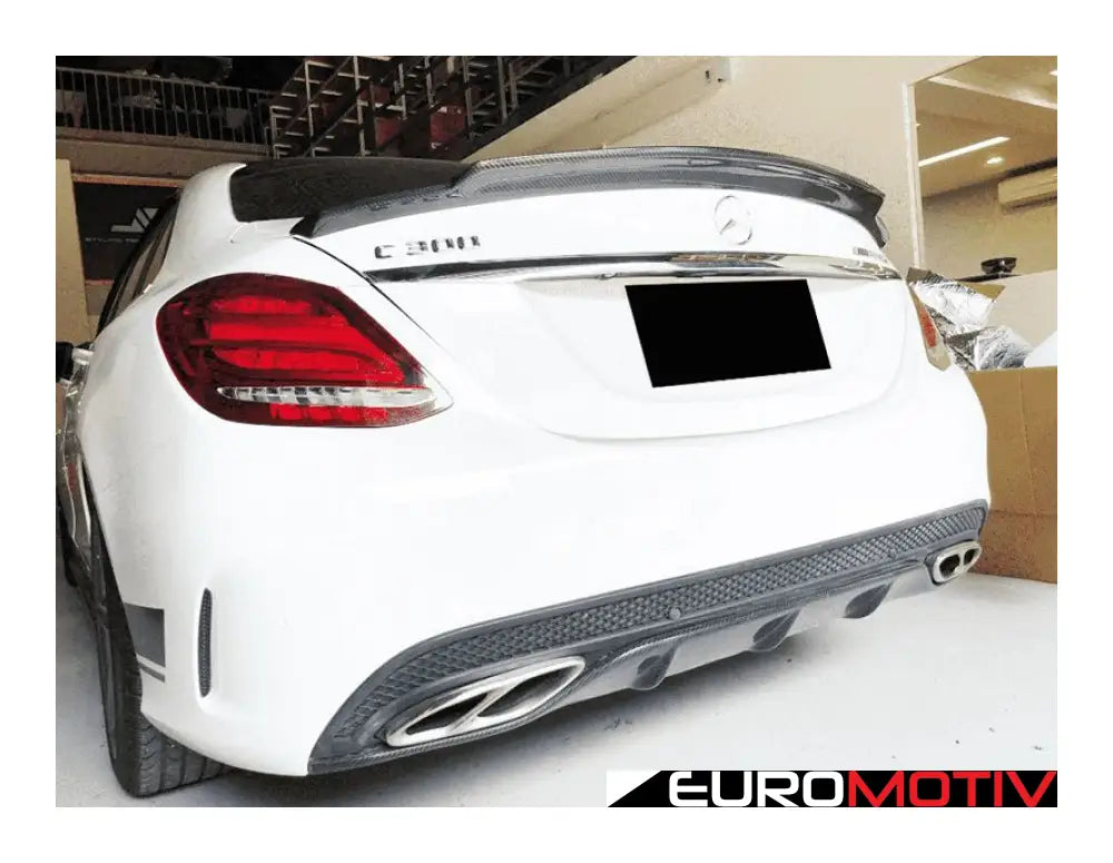 W205 Sedan R1 Carbon Fiber Trunk Spoiler