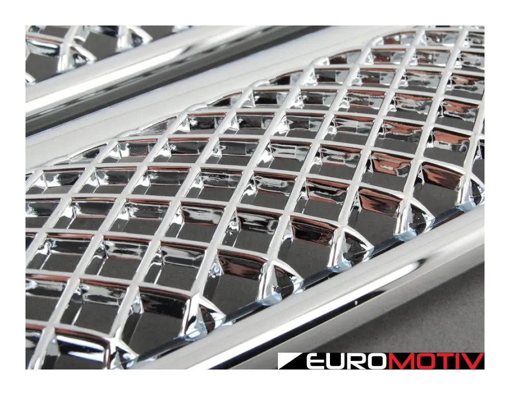 Windshield Cowl Cover Grille Set - Chrome