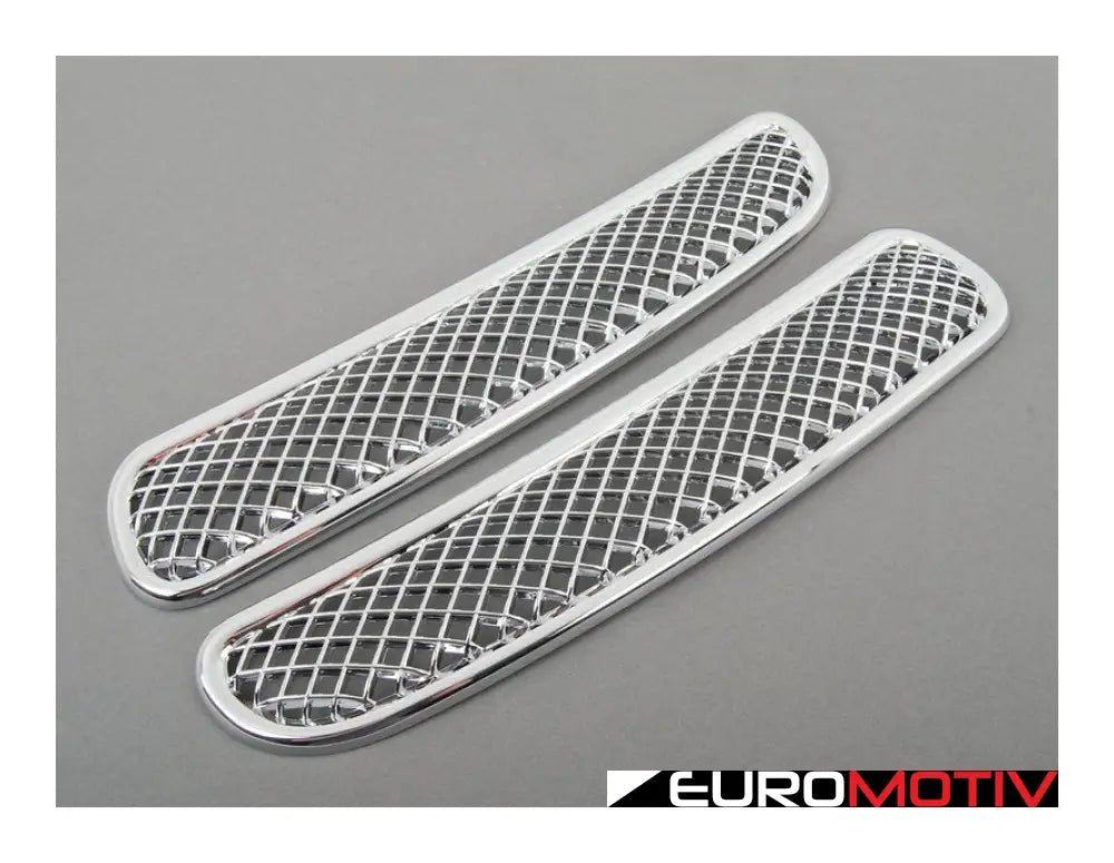 Windshield Cowl Cover Grille Set - Chrome