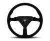 Momo Montecarlo Alcantara Steering Wheel 320 mm - Black/Black Stitch/Black Spokes