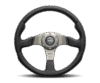 Momo Race Steering Wheel 350 mm - Black Leather/Anth Spokes