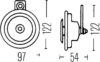 Hella Sharptone Horn Kit 12V 415/350Hz Yellow (3BB922000731 = H31000001) (Min Qty 360)