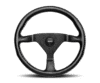 Momo Montecarlo Steering Wheel 350 mm - Black Leather/Black Stitch/Black Spokes