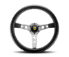 Momo Prototipo Steering Wheel 350 mm - Black Leather/Wht Stitch/Brshd Spokes