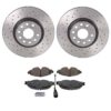 Audi Volkswagen Disc Brake Pad and Rotor Kit – Front (Xtra) (Drilled) (312mm) (Ceramic) (EURO) 5Q0615301F