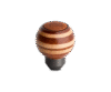 Momo Targa Heritage Shift Knob - Round Wood, Layered Mahogany and Beechwood, Leather Insert Top