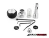 LEYO Black Nappa Leather DSG/Automatic Shift Knob - Silver Anodized