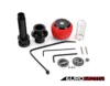 LEYO Red Nappa Leather DSG/Automatic Shift Knob - Black Anodized